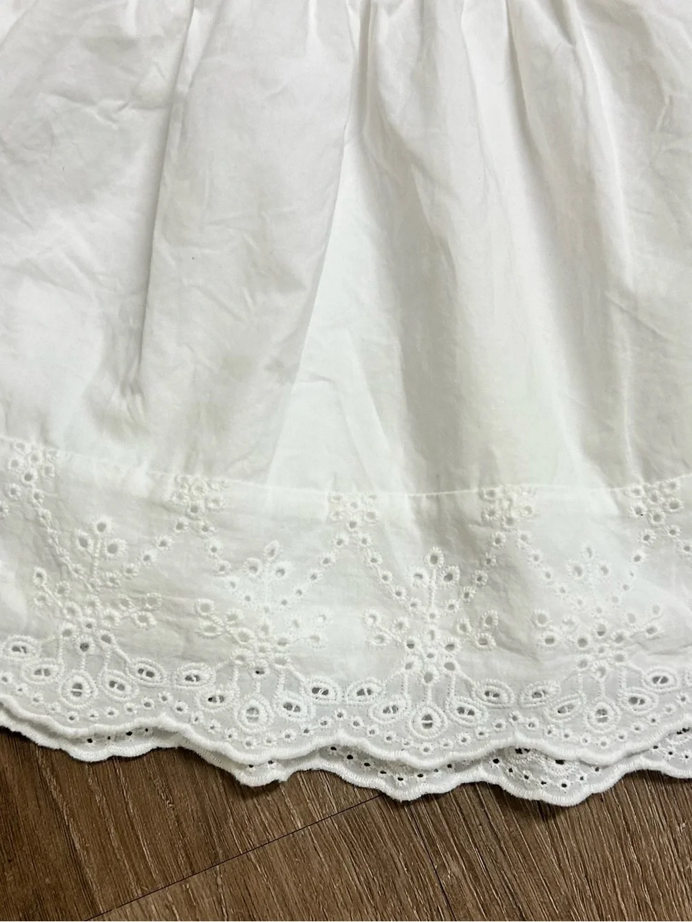 child of mine White Eyelet Dress with Ruffled Straps